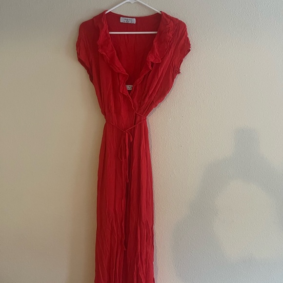 Auguste the label red wrap dress - Picture 2 of 6